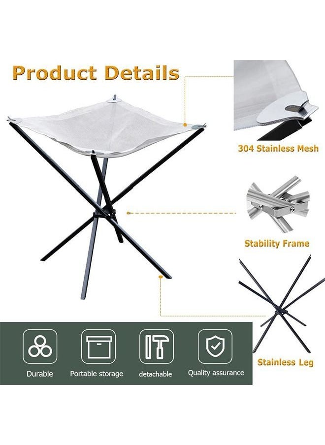 Y&D - Portable Outdoor Fire Pit, DMG Collapsing Steel Mesh Fireplace, Wood Burner Foldable Campfire Stove for Patio Barbecue Backyard Beach with Carry Bag - Image 1