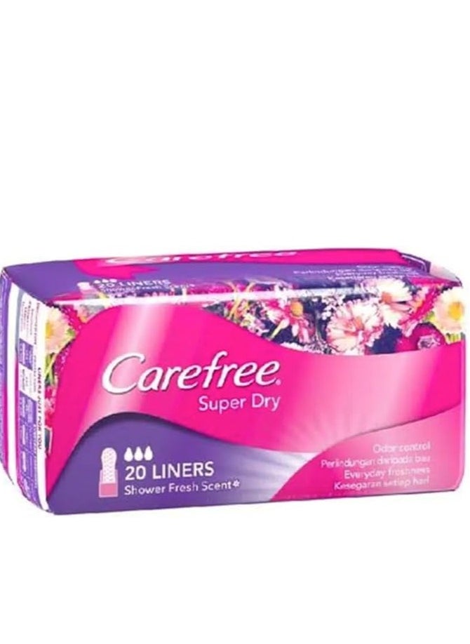 Carefree Carefree Super Dry Panty Liners Shower Fresh Scent - 20 Liners  - Image 2