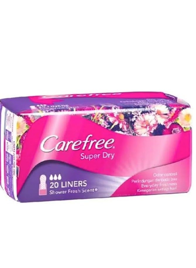 Carefree Carefree Super Dry Panty Liners Shower Fresh Scent - 20 Liners  - Image 1