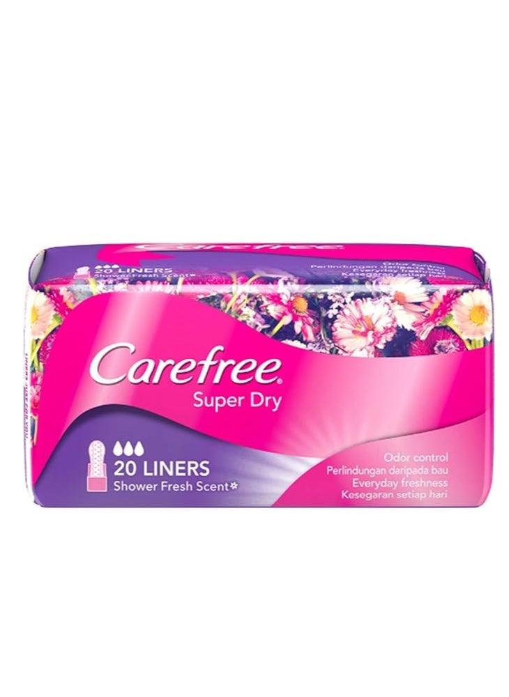 Carefree Carefree Super Dry Panty Liners Shower Fresh Scent - 20 Liners  - Image 3