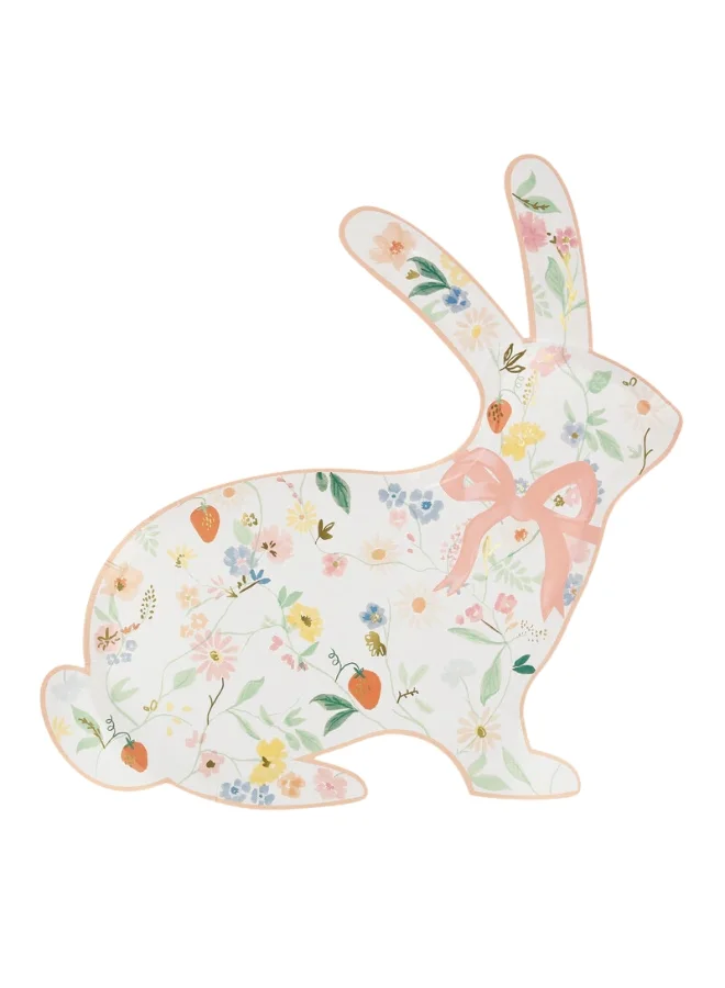 Meri Meri Elegant Floral Bunny Shaped Plates