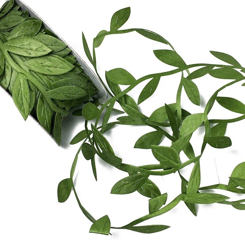 eJoyce 20 Yards Large Artificial Vine Leaf Ribbon Trim  Greenery Garland Vines for Hanging Plants Leaves Decorative Wreath Wall DIY Craft Party Wedding Home Decoration  EJ-2030 - Image 1
