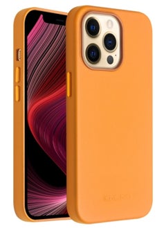 Generic Case for Iphone 13 Pro Max Cowhide Magsafe Magnetic Protective Case Orange  - Image 1