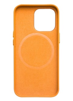 Generic Case for Iphone 13 Pro Max Cowhide Magsafe Magnetic Protective Case Orange  - Image 4