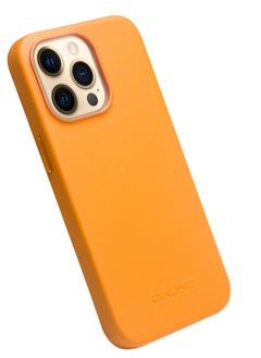 Generic Case for Iphone 13 Pro Max Cowhide Magsafe Magnetic Protective Case Orange  - Image 3