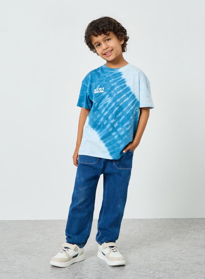Styli Boys Tie And Dye T-Shirt With Placement Print - Image 4