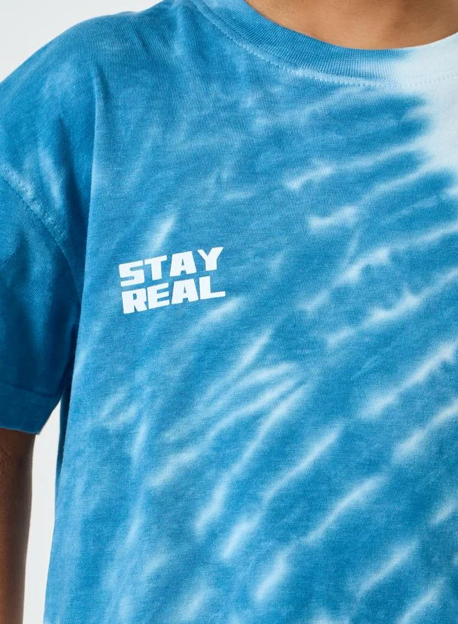 Styli Boys Tie and Dye T-Shirt with Placement Print