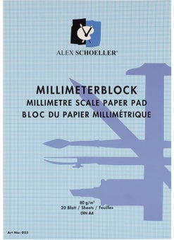 Millimetric Block Notebook A4 20 Pages Blue
