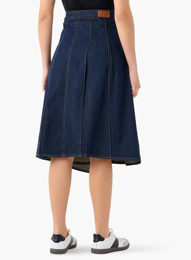 Lee Cooper Lee Cooper Denim Midi Skirt with Button Closure