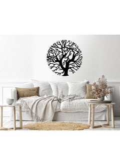 Home Gallery Tree Wood Wall art 80x80 Black  - Image 1