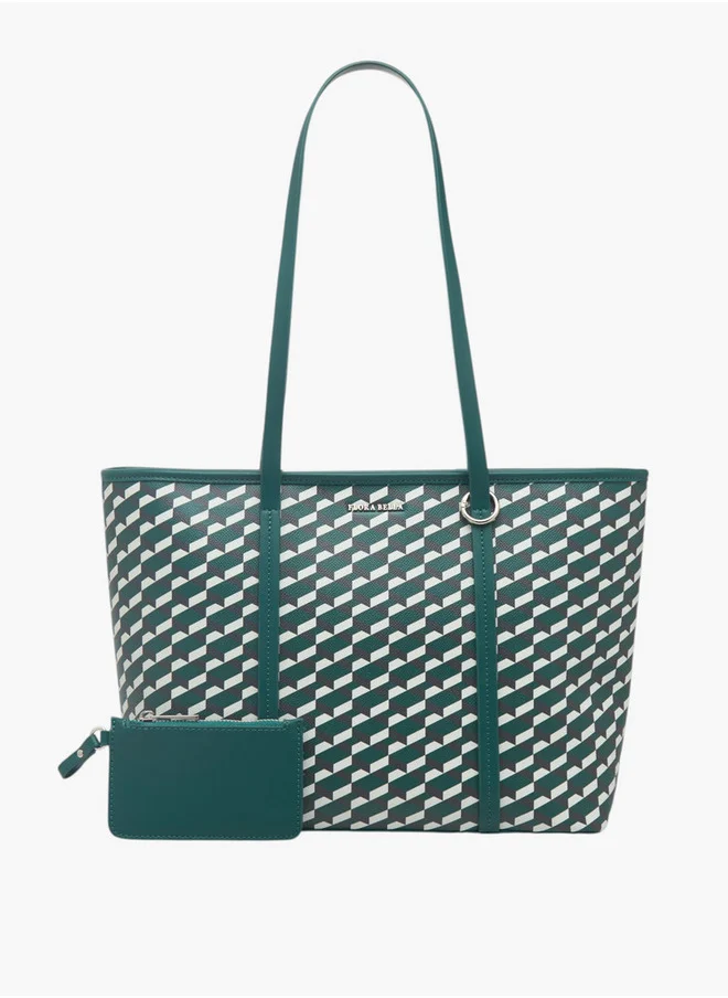 فلورا بيلا من شو إكسبرس Women's Printed Tote Bag with Zip Closure and Coin Pouch