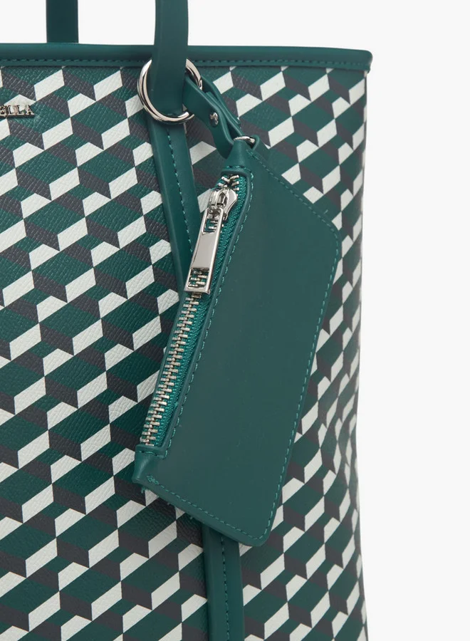 Flora Bella By Shoexpress Women's Printed Tote Bag with Zip Closure and Coin Pouch