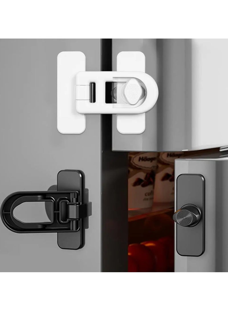 4-piece easy to install refrigerator and freezer door lock bedroom door lock swivel no drilling required no tools or drilling required - Image 2