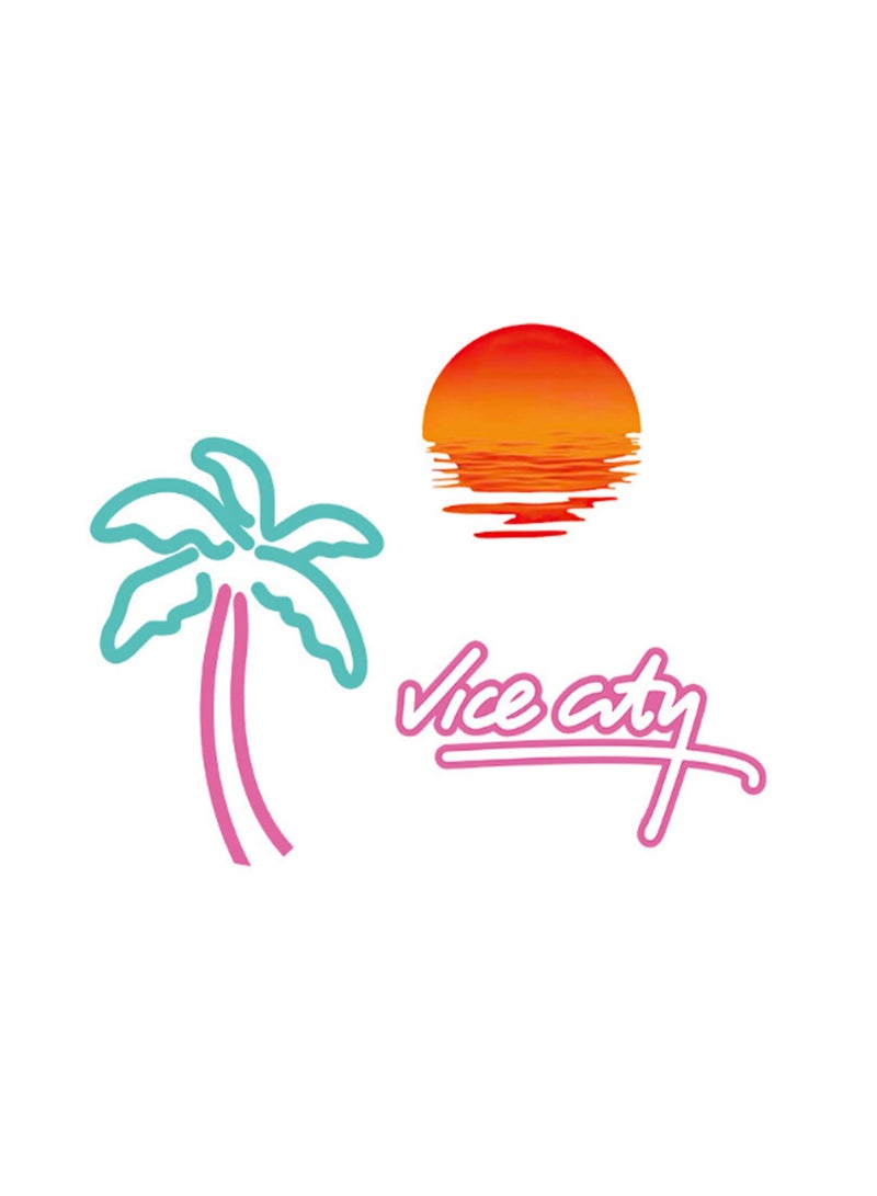 مجموعة ملصقات وملصقات صدمات لشجرة جوز الهند عند غروب الشمس، ملصقات خدش للسيارة، مقاومة للماء وواقية من الشمس - Image 1