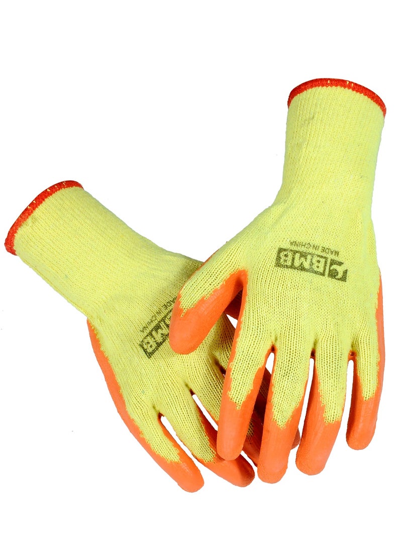 BMB tools Rubber Gloves Orange|safety Work Gloves for Men and Women - Image 1