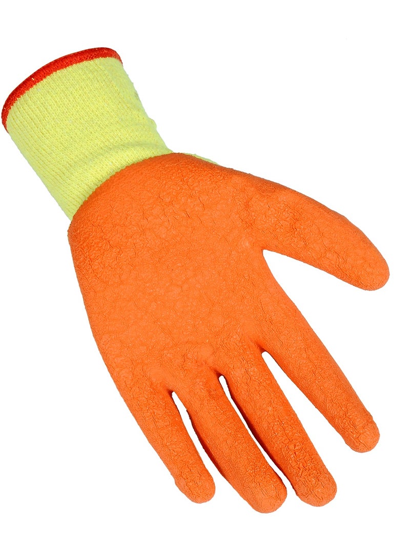 BMB tools Rubber Gloves Orange|safety Work Gloves for Men and Women - Image 2