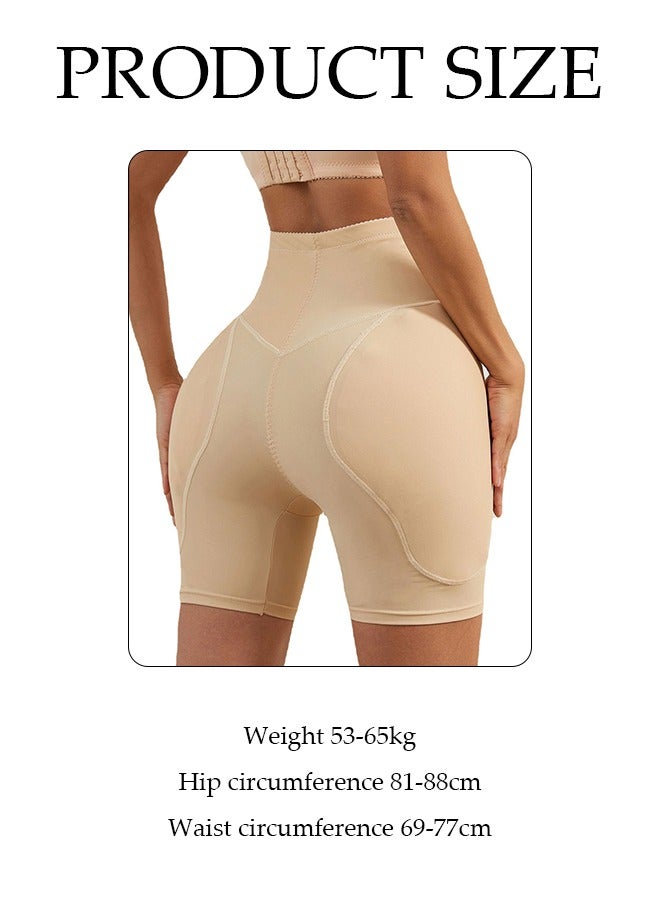 DUNISO Women's high waisted shapewear shorts, belly control shorts with sponge pad, adjustable elastic buckle, breathable and soft, suitable for postpartum shapewear or daily wear,beige, size M  - Image 2