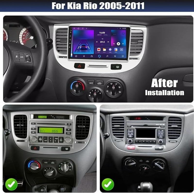 فيريكس نظام ستيريو سيارة KIA RIO مناسب لشاشة KIA RIO Android 2005-2011 مع Apple CarPlay وAndroid Auto وكاميرا احتياطية AHD ونظام ملاحة GPS وواجهة سريعة (2 + 32 جيجابايت Carplay 4CORE) - Image 2