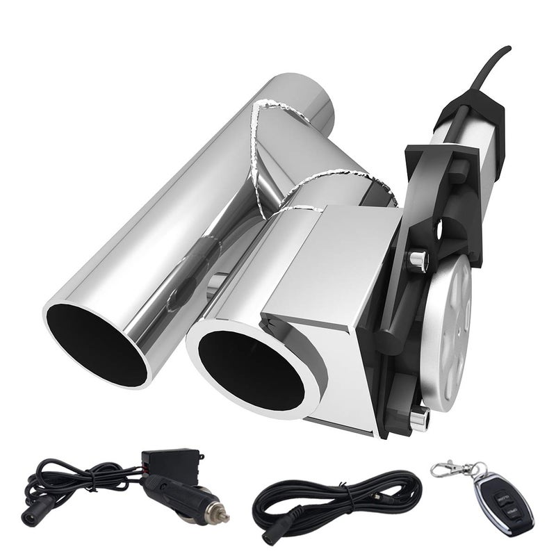 SPELAB Electric Alloy Steel Exhaust Cutout Valve 30 Inch 76mm Catback Single Y Pipe with One Controller Remote Kit