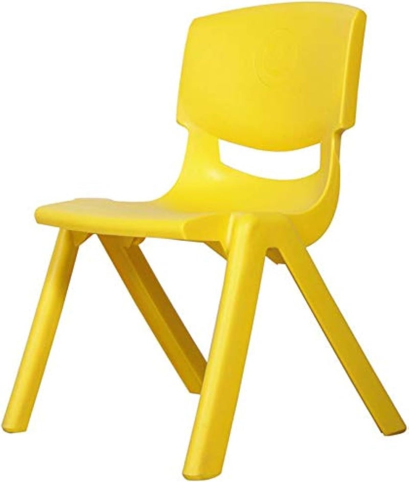 Plastic Kids Chair, Durable and Lightweight, 28cm Height Seat, Indoor or Outdoor Use for Boys Girls Aged 2+ RW-17109 - Yellow.