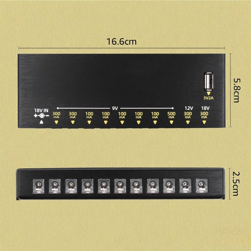 Caline Guitar Effect Power Supply 8 Isolated Output for 9V 12V 18V Effect Pedal with Power Cable - Image 4
