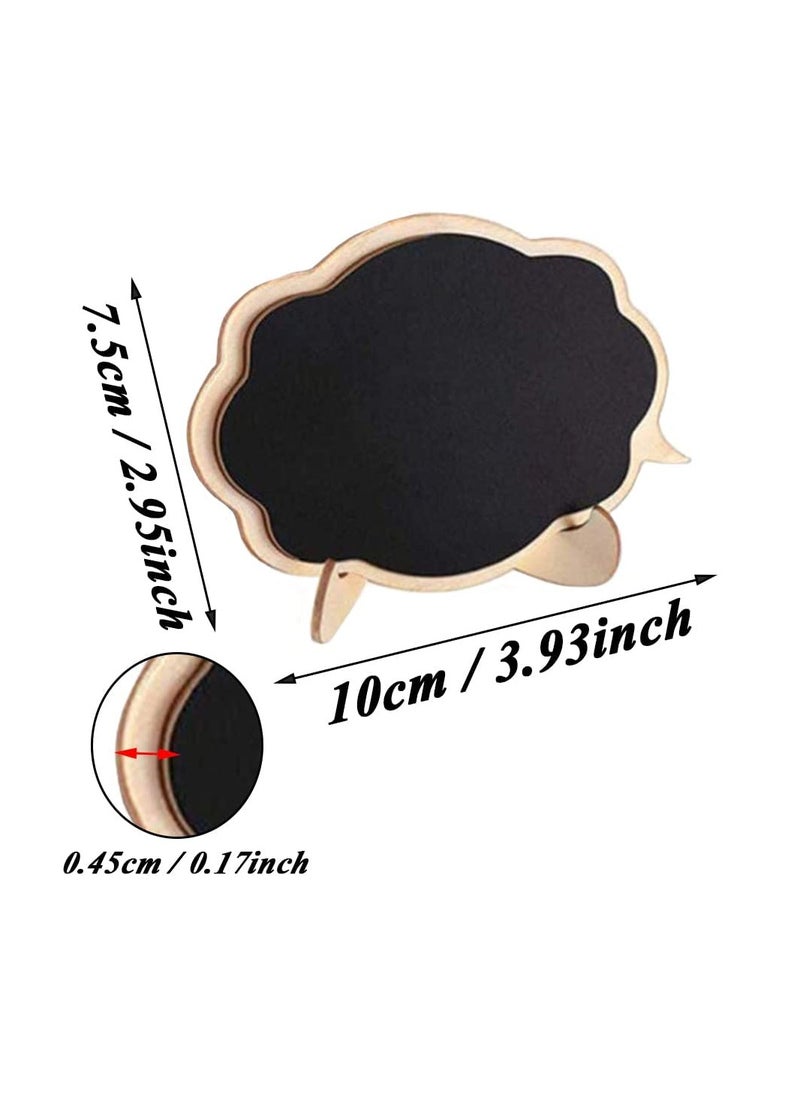 SYOSI Mini Chalkboards Signs with Easel Stand, 12 Pack Blackboard Place Cards Message Board Sign Chalkboard Labels Wooden for Wedding Party Decor Food Signs Price Tags  - Image 2