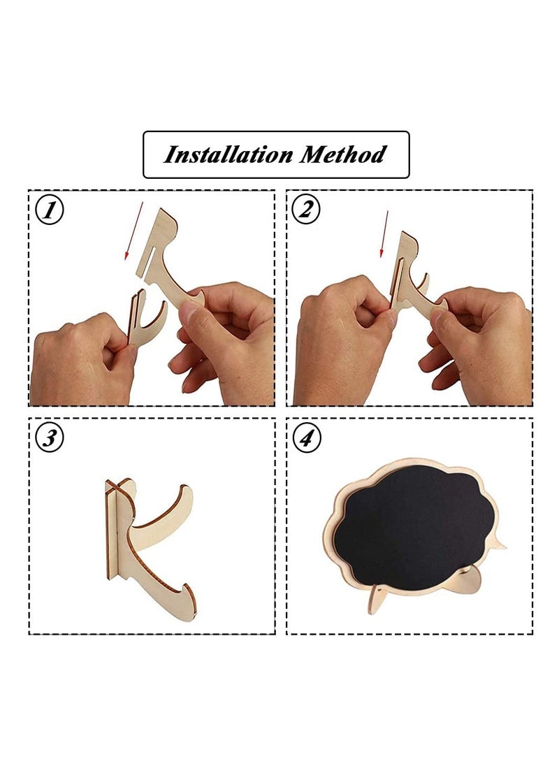 SYOSI Mini Chalkboards Signs with Easel Stand, 12 Pack Blackboard Place Cards Message Board Sign Chalkboard Labels Wooden for Wedding Party Decor Food Signs Price Tags  - Image 5