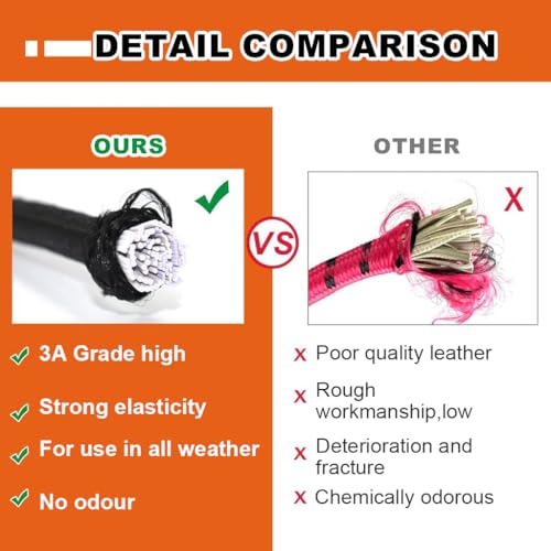 Serplex® 4Pcs Boungee Cords 24 inches Heavy Duty Outdoor Elastic Bungee Straps with Dual End Hook, Elastic Bungie Straps, Bungy Cords, Rubber Bunjee Chords Multi Use Rope for Luggage, Camping, Tidying - Image 3