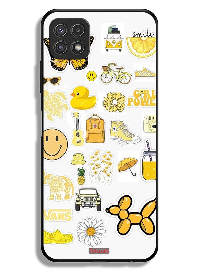 Tolwak Samsung Galaxy A22 5G Protective Case Cover Girly Tags - Image 1