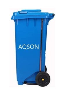 AQSON سلة المهملات ذات العجلات، سلة المهملات البلاستيكية، المنتجات التجارية، سلة المهملات القابلة للطي، شديدة التحمل، للاستخدام السكني، المطبخ، الهواء الطلق، الفناء، التخييم، أزرق، 120 لتر/31.7 جالون  - Image 5