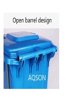 AQSON سلة المهملات ذات العجلات، سلة المهملات البلاستيكية، المنتجات التجارية، سلة المهملات القابلة للطي، شديدة التحمل، للاستخدام السكني، المطبخ، الهواء الطلق، الفناء، التخييم، أزرق، 120 لتر/31.7 جالون  - Image 4