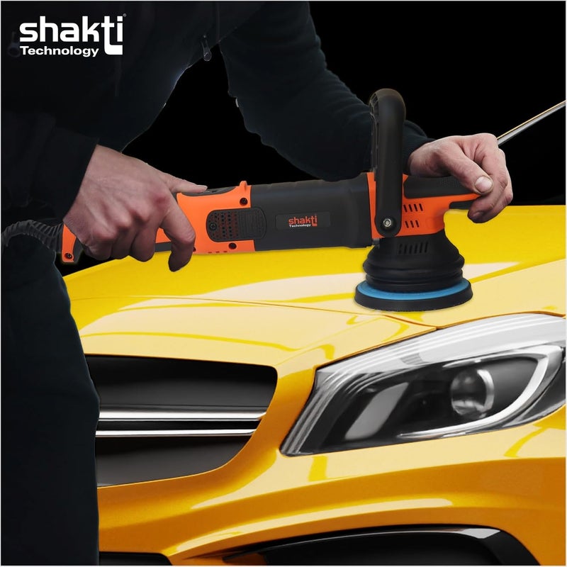 Shakti Technology شاكتي تكنولوجيا DAP15 جهاز تلميع مزدوج 1000 واط لجهاز تلميع السيارات 15 مم مداري مع مقبض D 20004500 دورة في الدقيقة مع حجم قرص 125 مم 5 بوصة مثالي للسيارات SUV القوارب بلاط التلميع والتشميع - Image 5