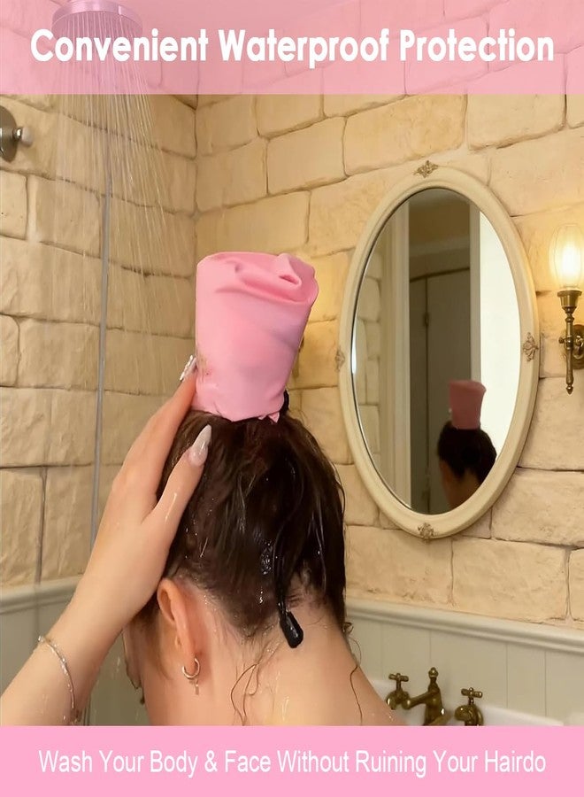 ماي كرييت غطاء شعر مقاوم للماء من MAYCREATE®، غطاء استحمام من البوليستر للشعر الطويل، غطاء شعر قابل لإعادة الاستخدام للاستحمام وحماية الشعر، 55 × 14 سم - Image 3