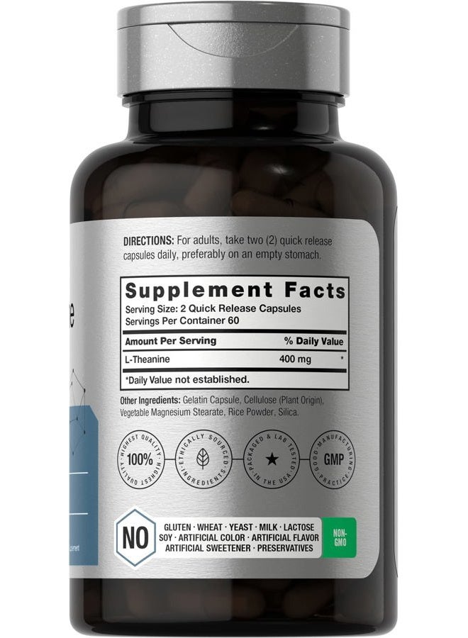 Horbaach Capsules L Theanine 400Mg Gluten Free Bottle N - Image 2