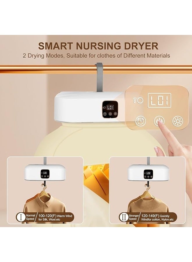 Portable Clothes Dryer, Small Dryer Machine, Electric Clothes Dryer with Remote Dryer&Bag, Mini Laundry Dryers, Suitable for Baby Clothes, Light Clothes  - Image 4
