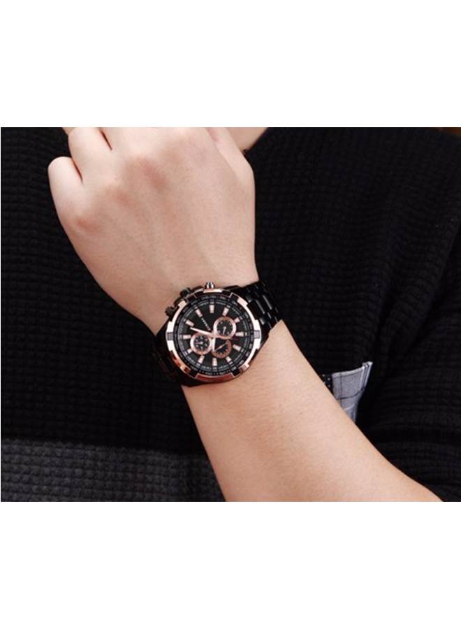 Curren 8023 Black Steel Chronograph Men’s Luxury Sports Watch Premium Tachymeter Dial and Multifunction Timepiece - Image 5