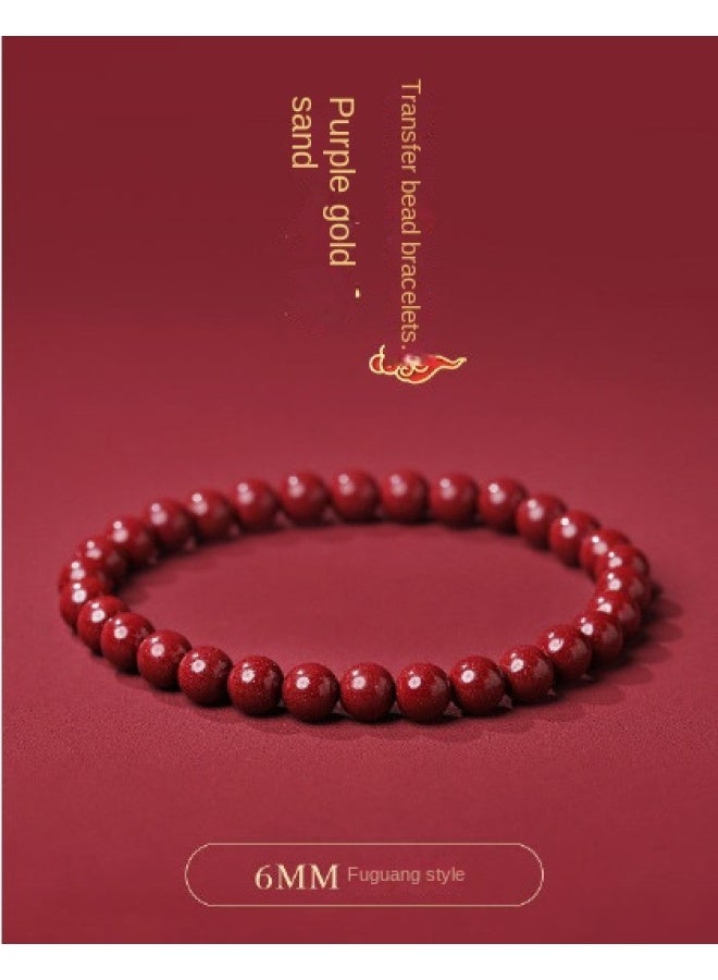 Goddess Renewal】purple Cinnabar Bracelet, Unisex Cinnabar Original Stone Beaded Bracelet - Image 1