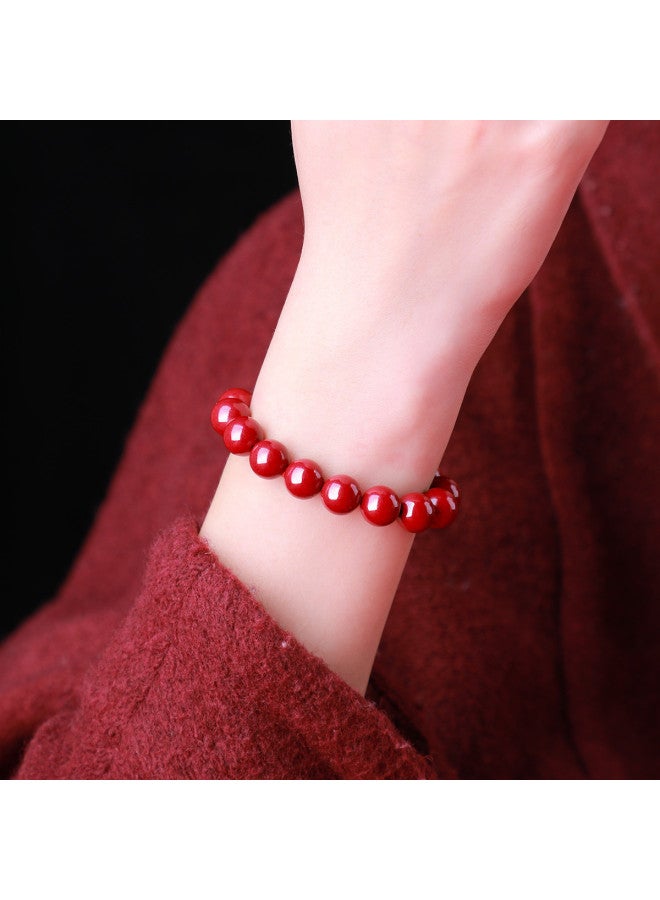 Goddess Renewal】purple Cinnabar Bracelet, Unisex Cinnabar Original Stone Beaded Bracelet - Image 4