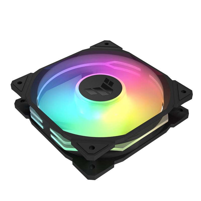 JD Jing Zao ASUS TUF GAMING TR120 Thunderbolt Case Anti-Leaf Fan, 3-Pack, ARGB Fan/PWM Temperature Control Speed/Double Layer LED Array/28mm Thick Fa - Image 4