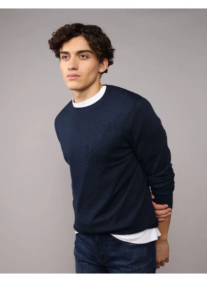 امريكان ايجل كنزة بياقة دائرية بنقشة الوافل