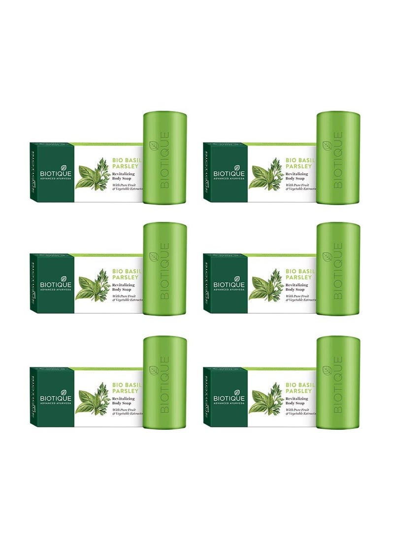 Biotique - Bio Basil Parsley Soap 150g Pack Of 6 - Image 1