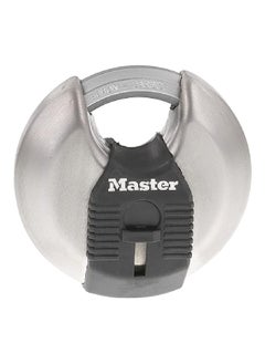 Master Lock Durable Stainless Steel Magnum Discus Padlock Silver and Black 70 mm M40XKADCCSEN  - Image 1
