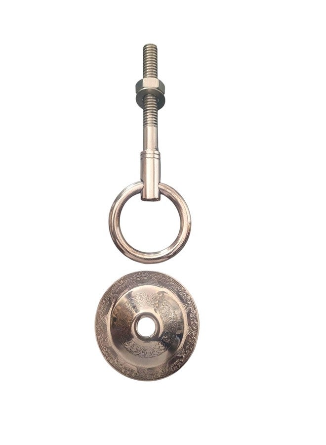 Nooks Premium Decorative Swing and jhula Bottom Kada (16MM) with Ring Hook Ceiling kada Swing Attachment Accessories, Stainless Steel,Silver Antique Design, Set of 4 - Image 3