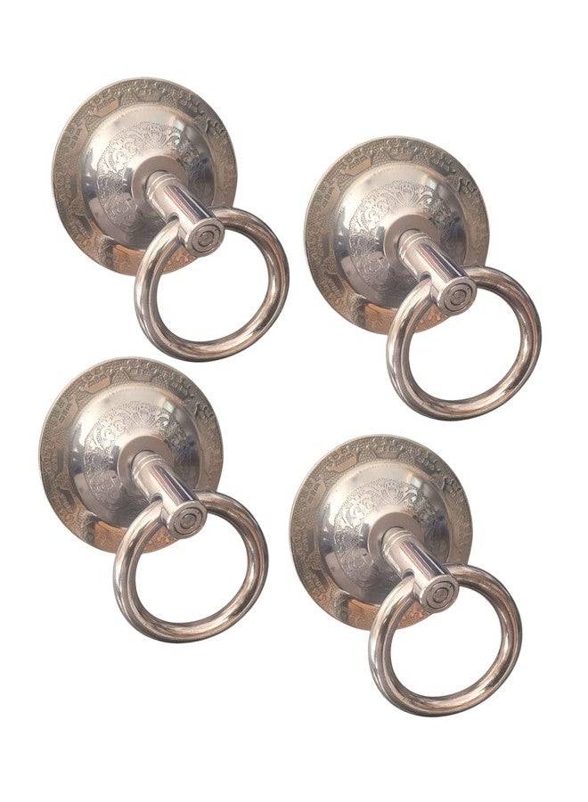 Nooks Premium Decorative Swing and jhula Bottom Kada (16MM) with Ring Hook Ceiling kada Swing Attachment Accessories, Stainless Steel,Silver Antique Design, Set of 4 - Image 1