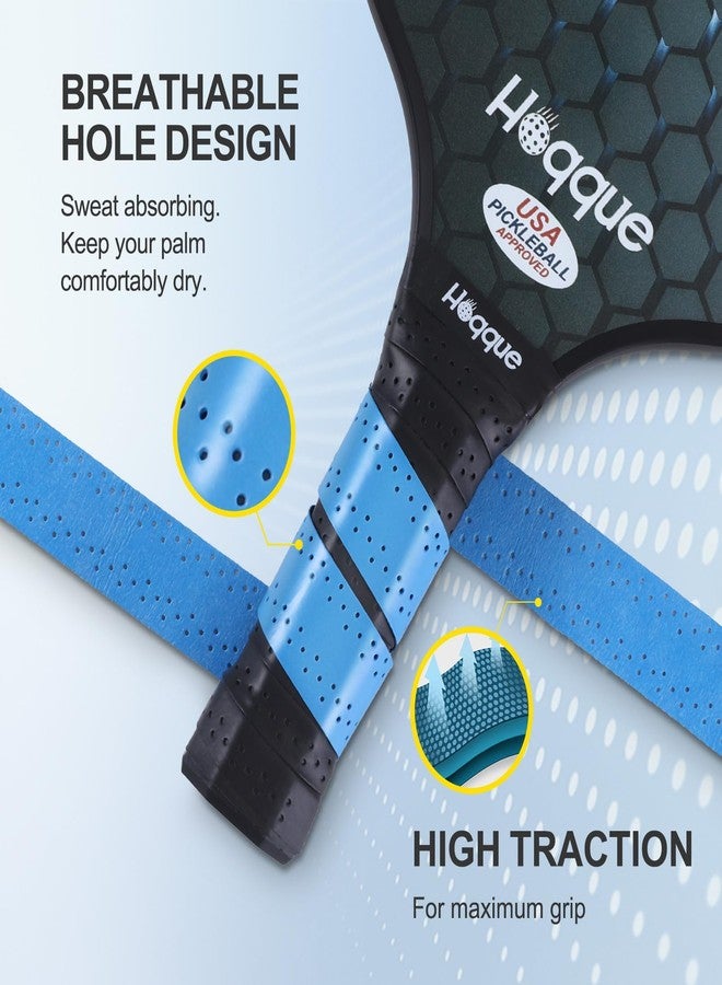Hoqque 6 Packs Pickle Paddle Ball Grip Tape Tennis Badminton Racket Overgrip Comfort Dry Feel Racquet Pick Handle Wrap Ball Equipment Accessories Kit Tennis Lovers Women Men Birthday Blue - Image 3