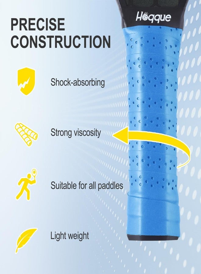 Hoqque 6 Packs Pickle Paddle Ball Grip Tape Tennis Badminton Racket Overgrip Comfort Dry Feel Racquet Pick Handle Wrap Ball Equipment Accessories Kit Tennis Lovers Women Men Birthday Blue - Image 4