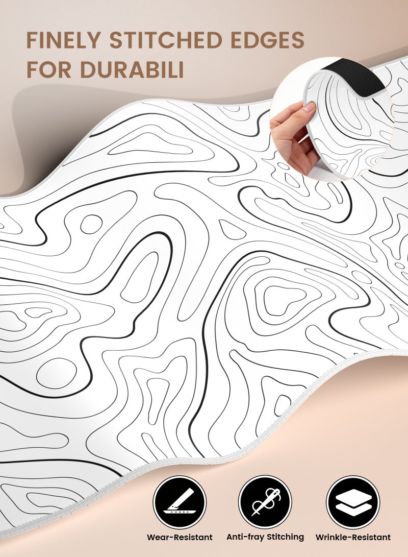مسافر الكثبان M1P White Line ماوس باد للألعاب XXXL ‎1200×600×4‎ مم – حجم فائق الكِبر يغطي كامل سطح المكتب، سطح ممتد مقاوم للماء، قاعدة مطاطية مانعة للانزلاق، تحكم سلس وثابت، مع علبة هدايا - Image 5