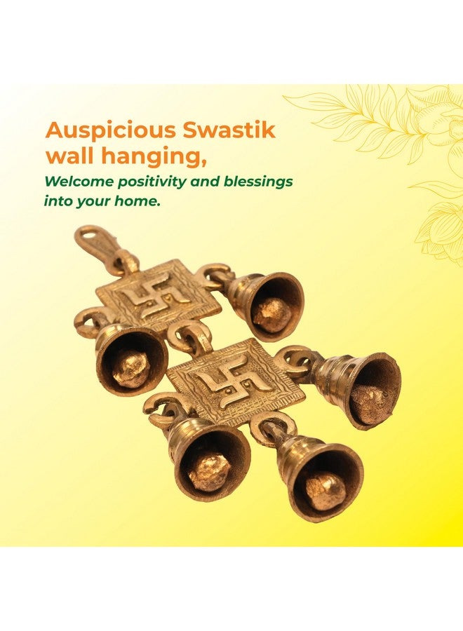 POSHIFY Auspicious Swastik Wall Hanging,Toran, Wall Hanging with Bells, Good Luck Charm, Prosperity Symbol, Home Decor, Spiritual Growth, Vastu Correction, Hindu Decor, Door Hanging - Image 3