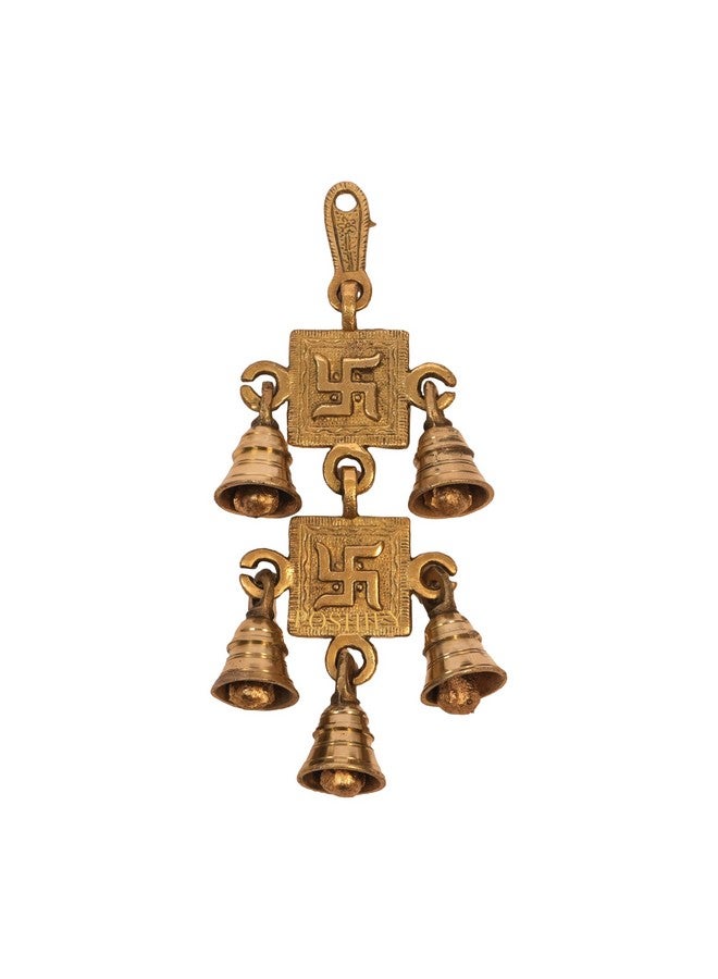 POSHIFY Auspicious Swastik Wall Hanging,Toran, Wall Hanging with Bells, Good Luck Charm, Prosperity Symbol, Home Decor, Spiritual Growth, Vastu Correction, Hindu Decor, Door Hanging - Image 1