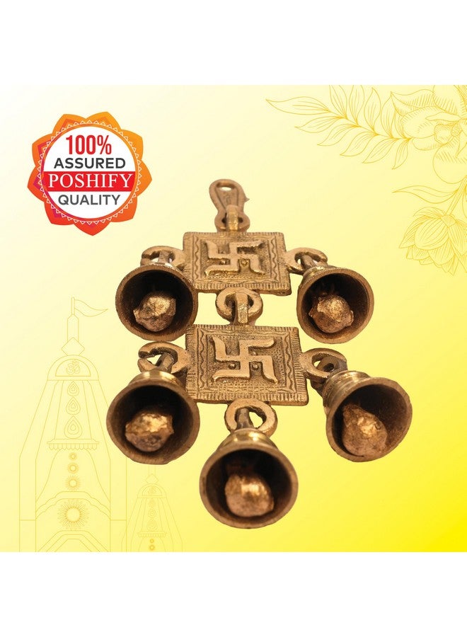 POSHIFY Auspicious Swastik Wall Hanging,Toran, Wall Hanging with Bells, Good Luck Charm, Prosperity Symbol, Home Decor, Spiritual Growth, Vastu Correction, Hindu Decor, Door Hanging - Image 5